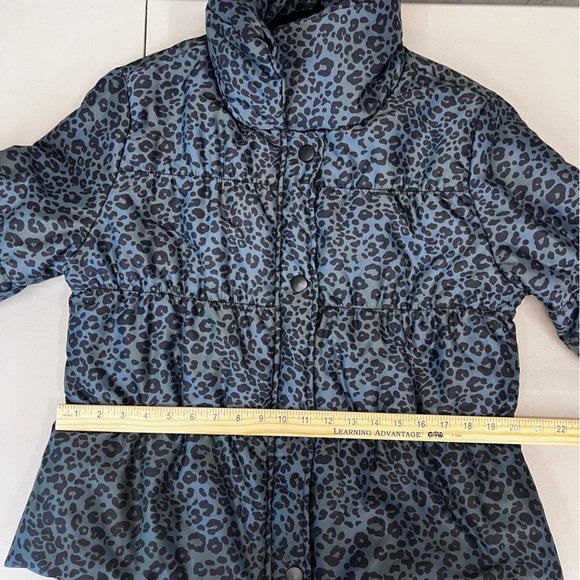 True Grit Vintage Blue Leopard Puffer Jacket Coat Size XL - Picture 6 of 10